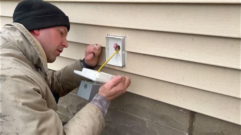 how to install an electric box in vinyl siding|vinyl siding outlet box lowe's.